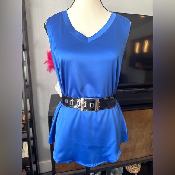Calderon Black Patent Leather Belt with Silver Buckle main image 4